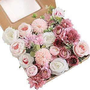 Artificial Flowers Combo, Fake Flowers for DIY Tables Centerpieces Baby Shower Bridal Shower Wedd... | Amazon (US)