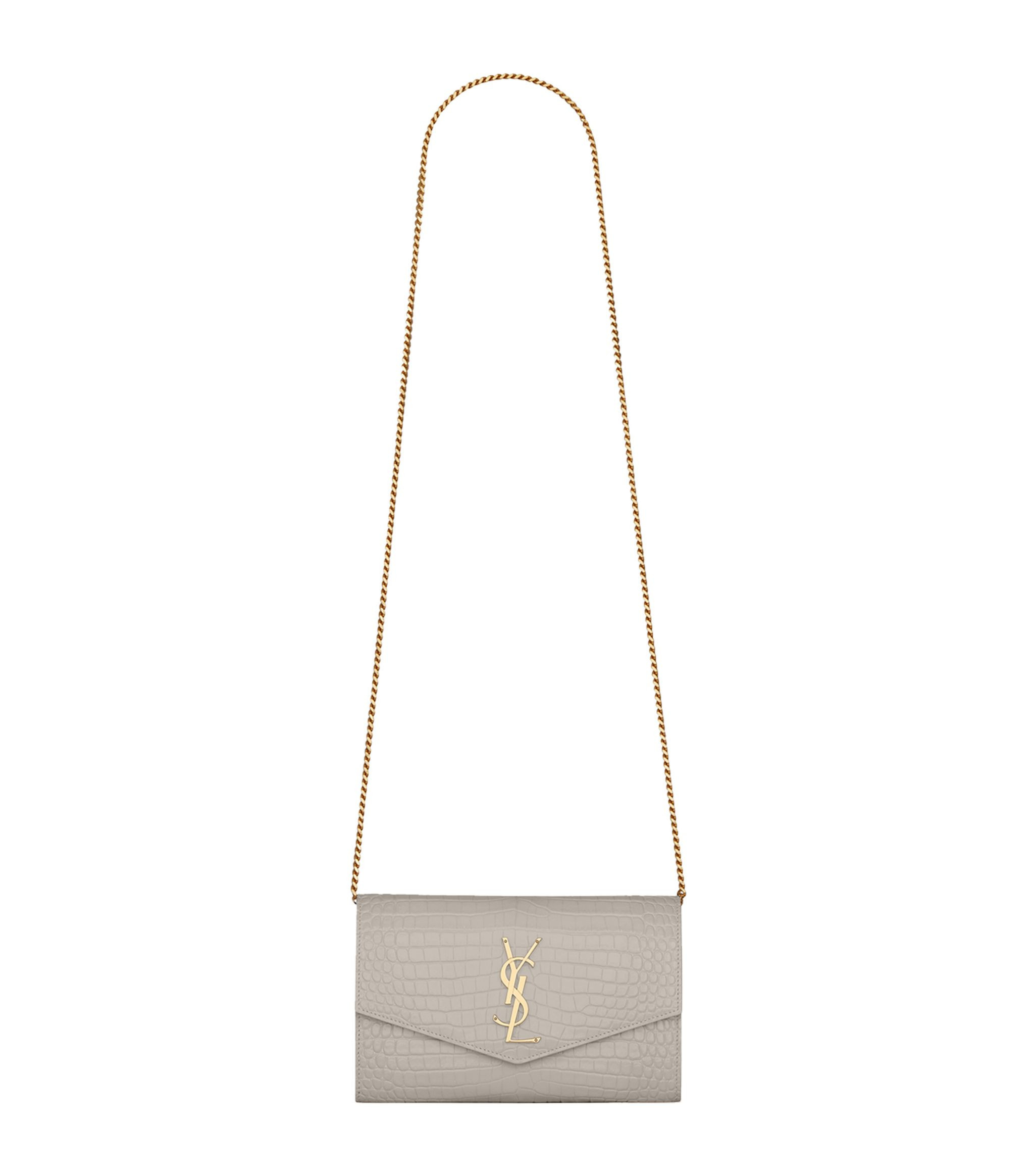 Uptown Croc-Embossed Chain Wallet | Harrods