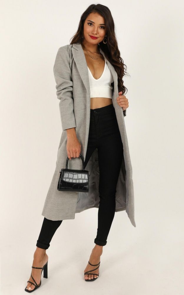 Green With Envy Coat In Grey Marle | Showpo - deactived