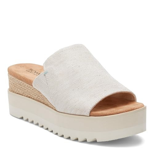 TOMS Women's Diana Mule Wedge Sandal, Textile Upper, CloudBound Insole, Natural Yarn Dye, 8.5 | Amazon (US)
