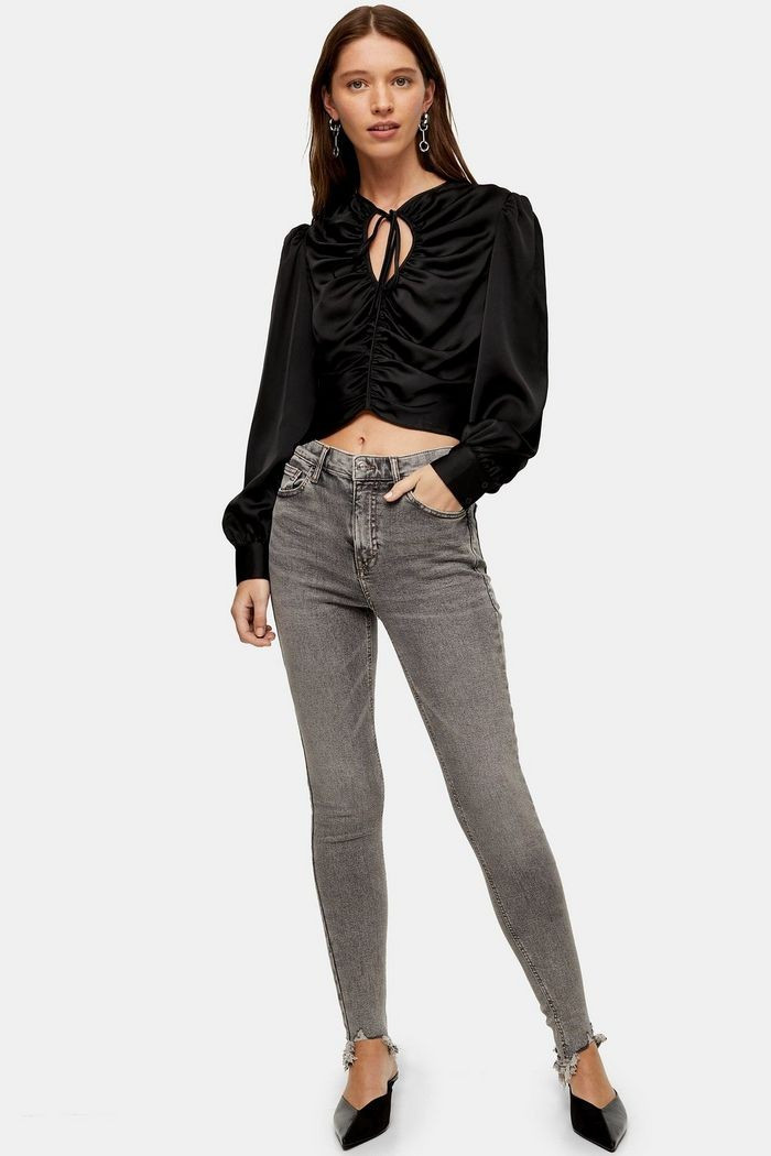Grey Jagged Hem Jamie Jeans | Topshop US