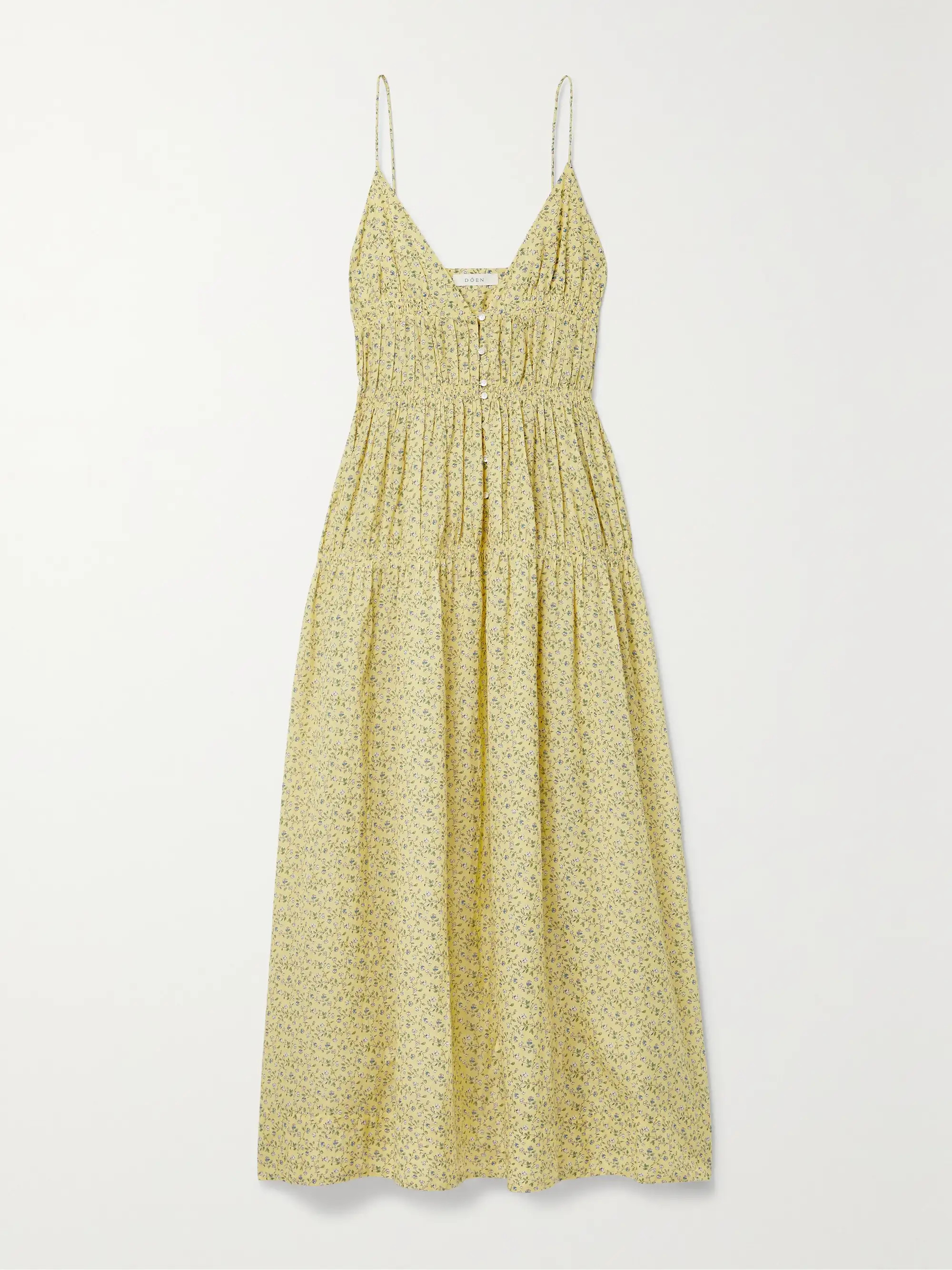 + NET SUSTAIN Irina gathered floral-print organic cotton midi dress | NET-A-PORTER (UK & EU)