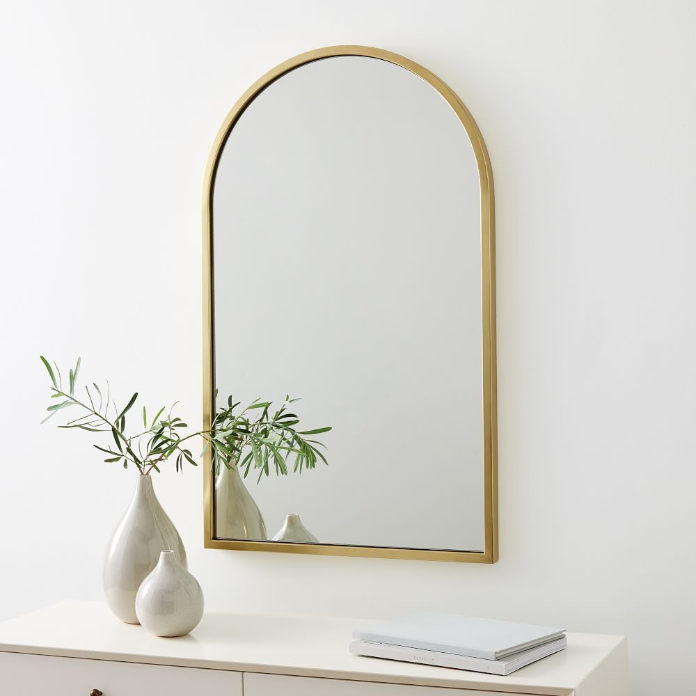 Metal Frame Arched Wall Mirror - 36" | West Elm (US)
