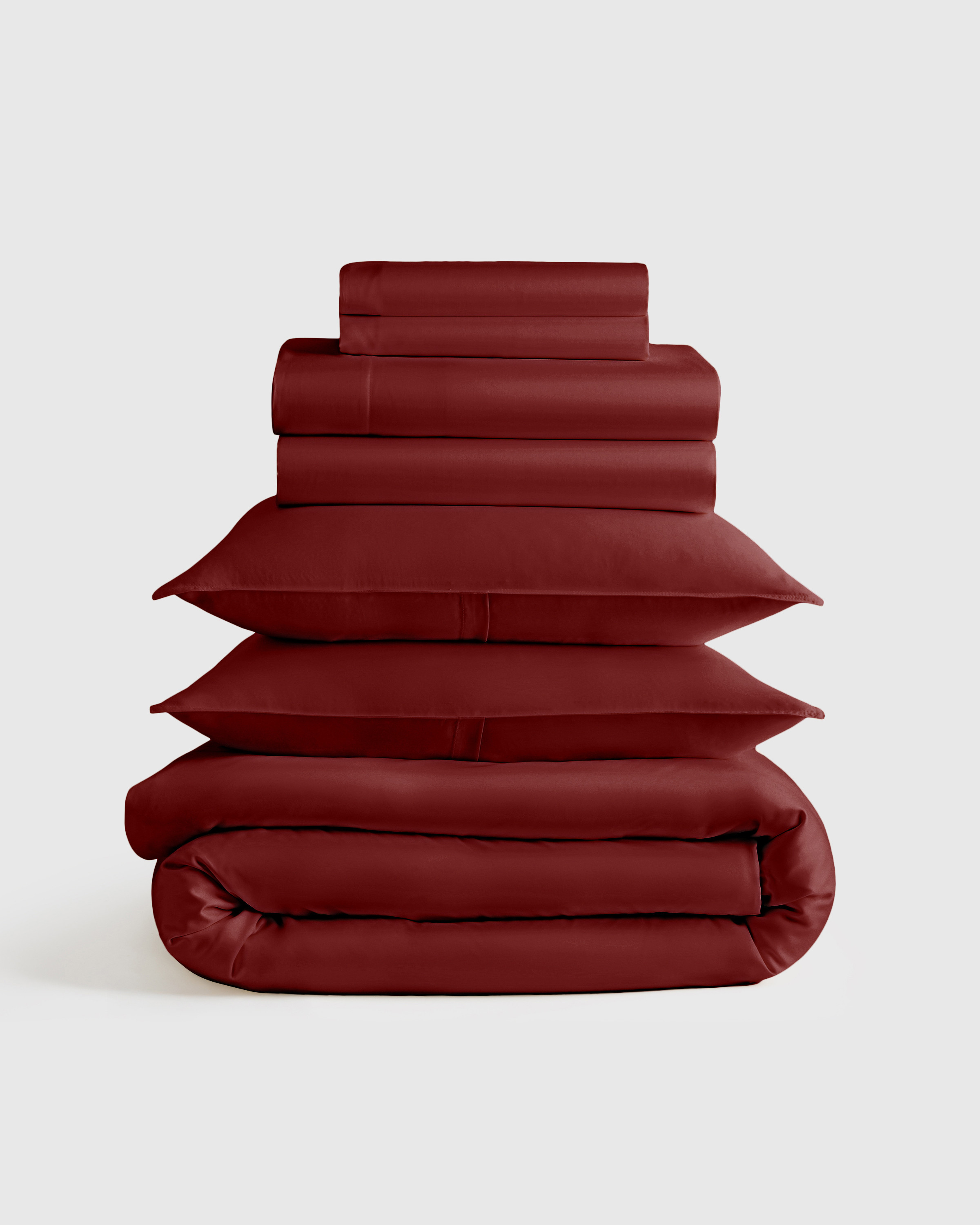 Quince | Bamboo Deluxe Bedding Bundle in Burgundy, Size Twin | Quince