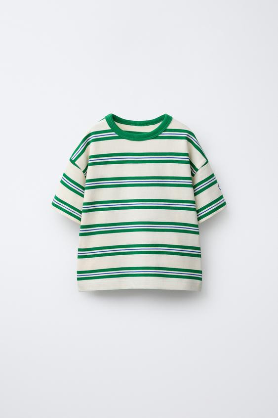 EMBROIDERED STRIPED T-SHIRT | Zara US