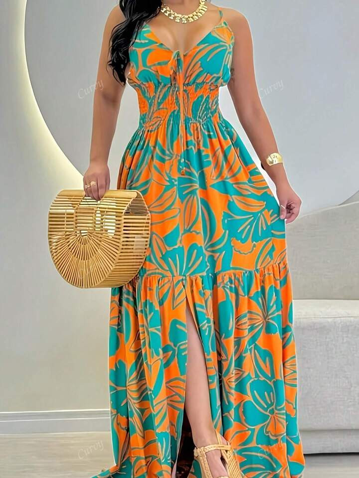 Vestido Boho elegante con estampado patchwork y espalda al descubierto con tirantes de espagueti,... | SHEIN