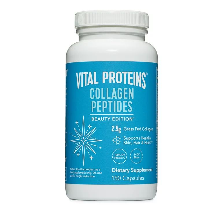 Vital Proteins Collagen Peptides + Beauty Capsules, 150 Count | Walmart (US)