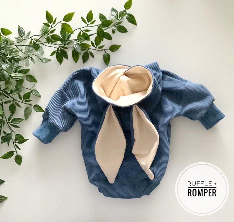 Bunny Ear Sweater Romper Bummie Romper Easter Outfit Hooded | Etsy | Etsy (US)