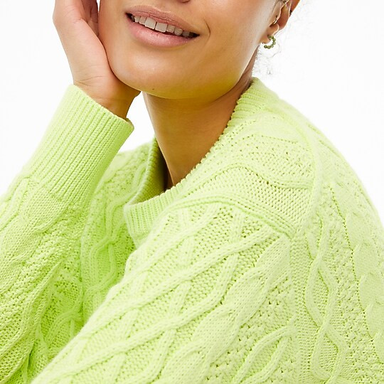 Cable crewneck sweater | J.Crew Factory