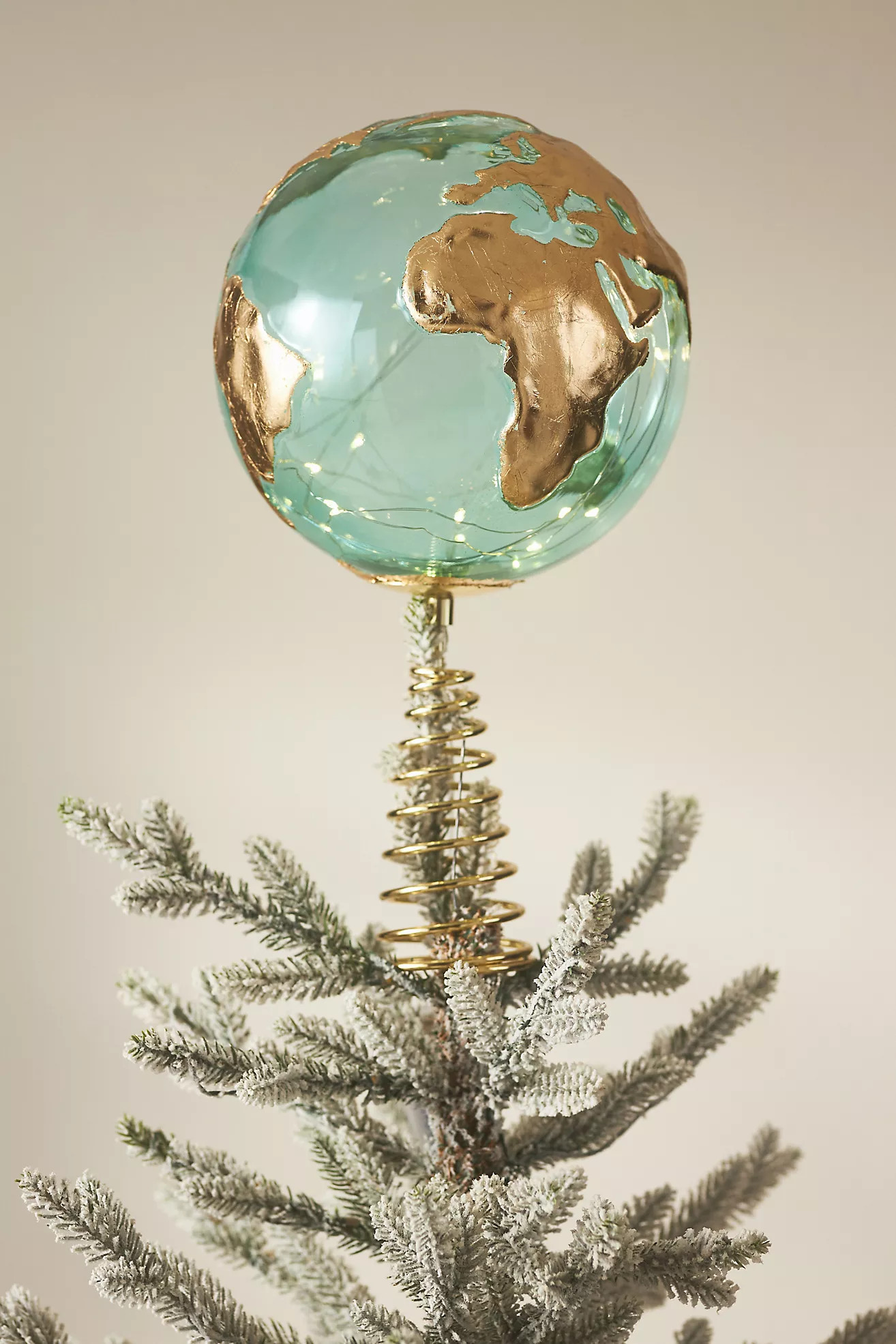 Light-Up Globe Glass Tree Topper | Anthropologie (US)