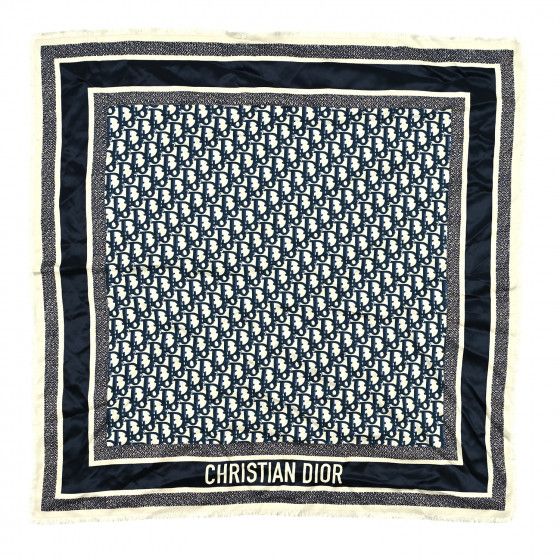 CHRISTIAN DIOR Silk Oblique Scarf Blue | FASHIONPHILE (US)