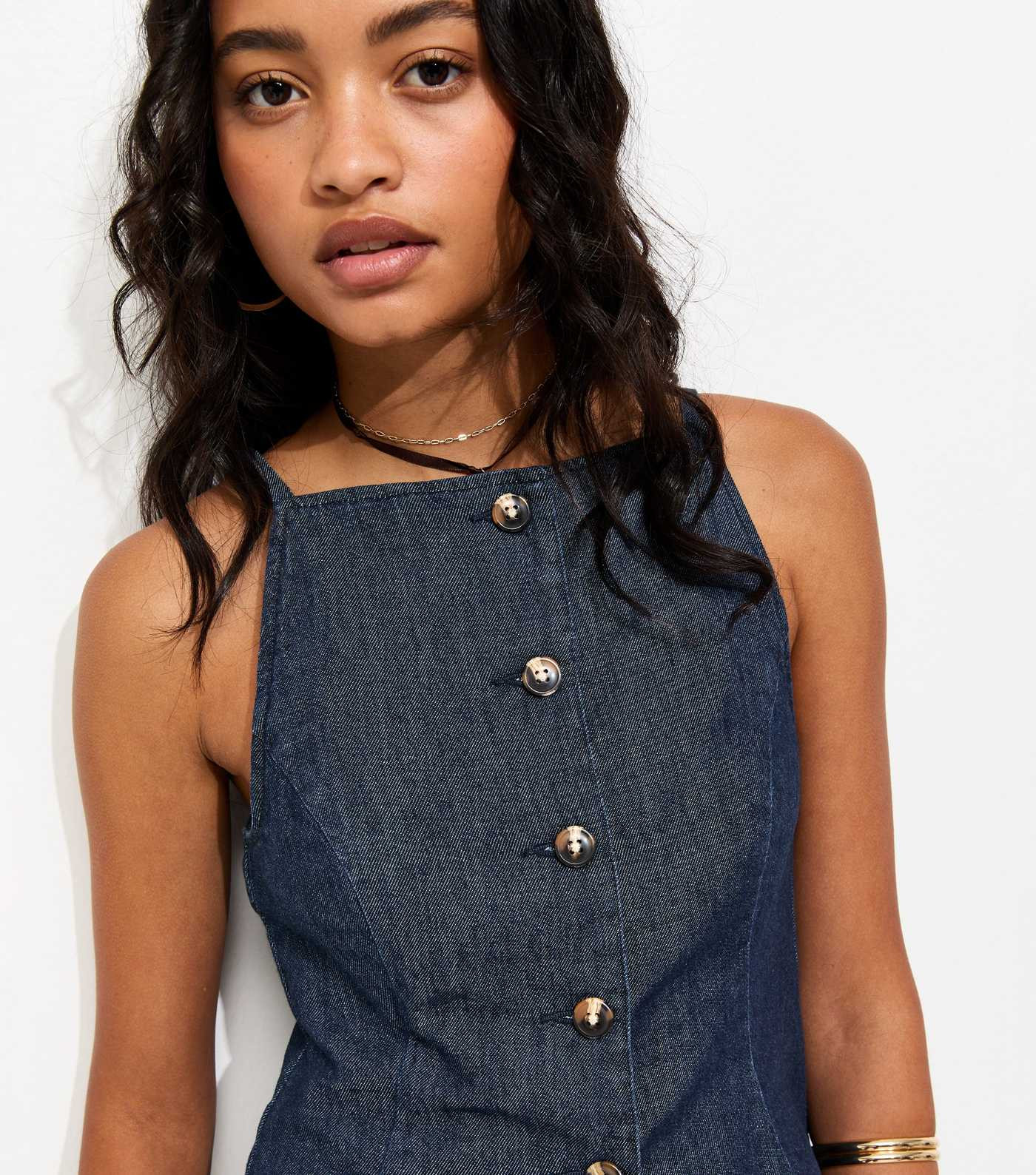 Indigo Wash Square Neck Waistcoat | New Look | New Look (UK)