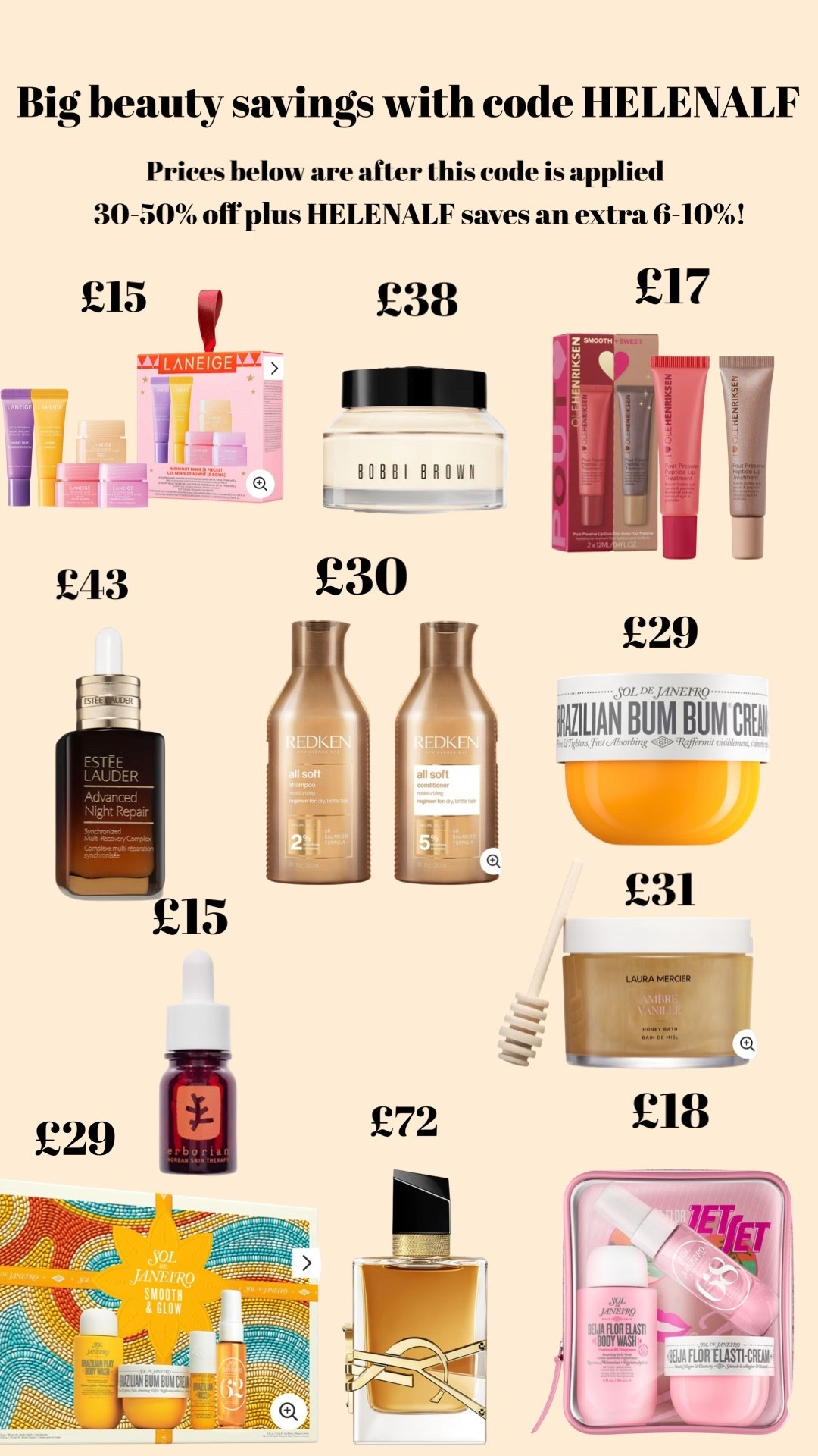 Save 30-50% at look fantastic PLUS use code HELENALF to save an extra 6-10% on top xxx 

#LTKCyberWeek