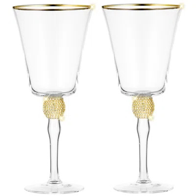 Rhinestone Design 14 oz. Glass Goblet | Wayfair Professional