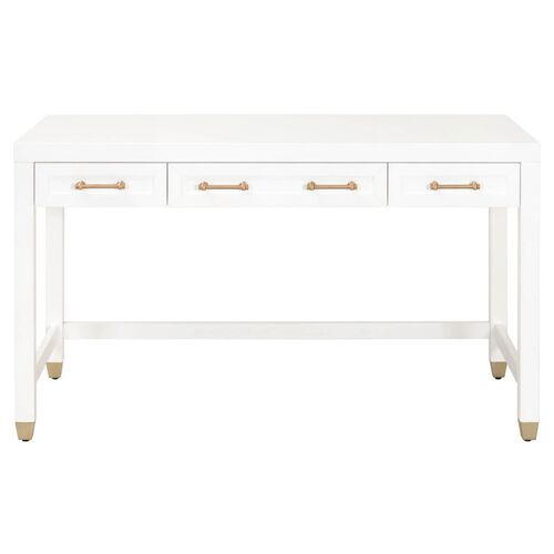 Charlotte Desk, White/Brass | One Kings Lane