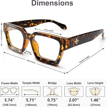 VISOONE Blue Light Blocking Glasses with TR90 Rectangle Frame and Chic Preppy Look for Women Men ... | Amazon (US)