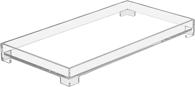 Vanity Bathroom Tray, Acrylic Rectangle Decorative Catchall Organizer Storage Tray (Large-Clear) | Amazon (US)