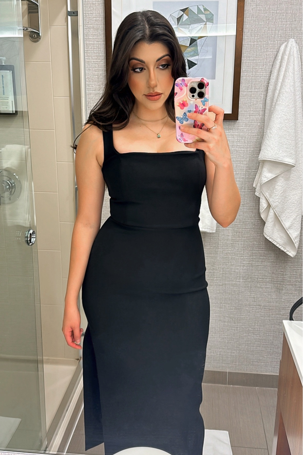 A moment for the dress🖤 perfect for any occasion and comes in a silk finish too. I’m a 6/8 and got a M. 

#LTKparties #LTKwedding #LTKstyletip