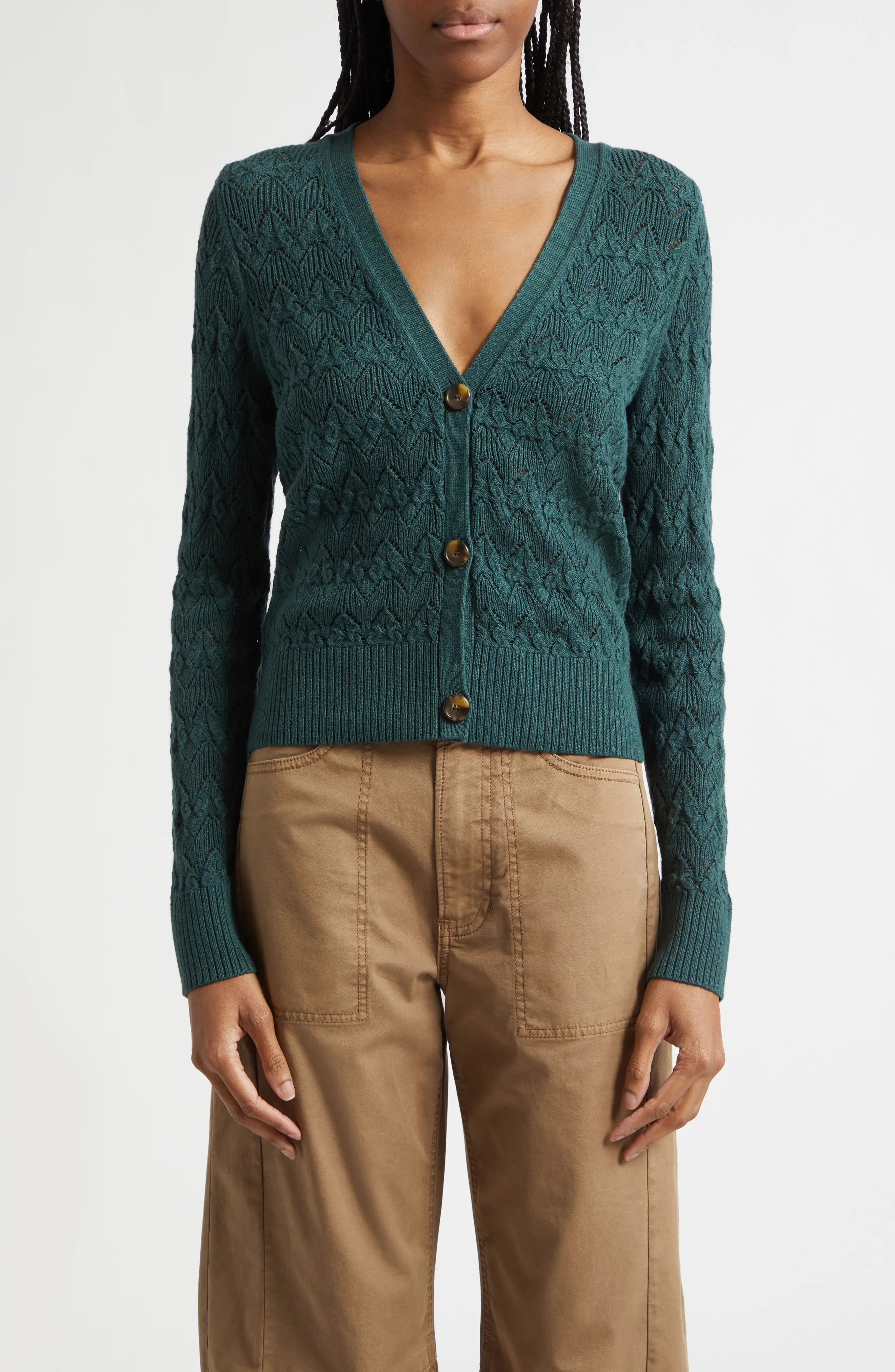 Elysia Pointelle Cotton & Cashmere Cardigan (Women) | Nordstrom | Nordstrom