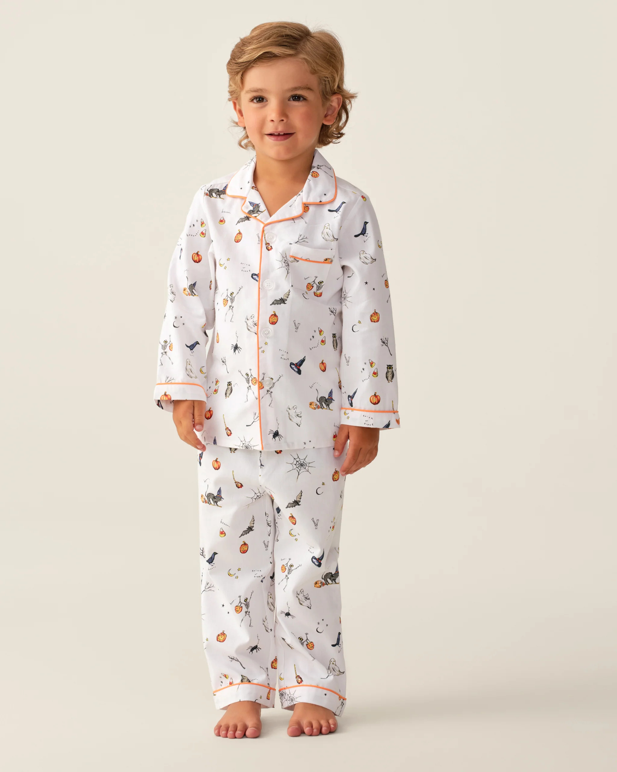 Kid's Twill Pajama Set in Trick or Treat | Petite Plume