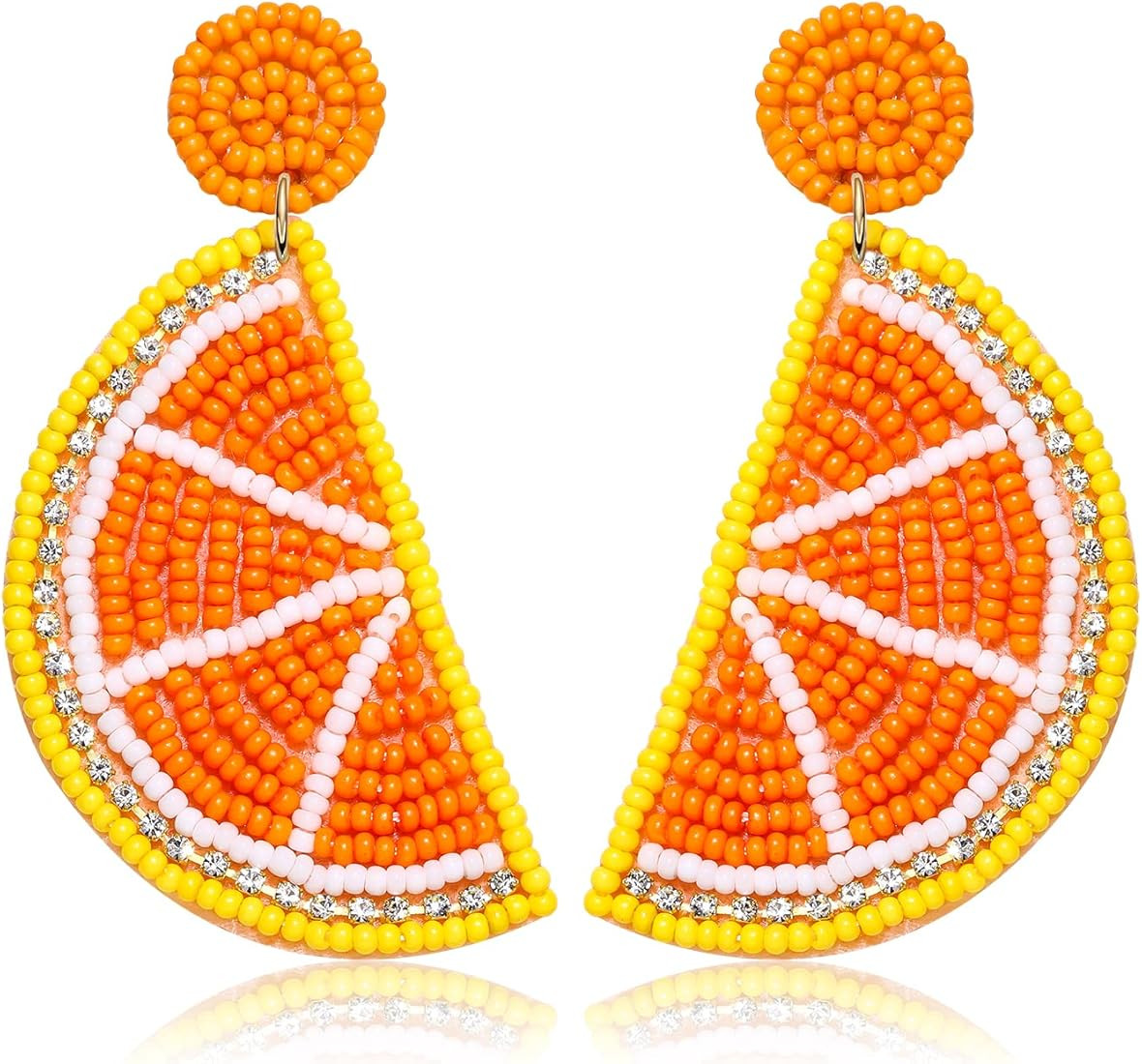 Amazon.com: Beaded Dangle Earrings Handmade Bead Avocado Pineapple Watermelon Earrings Bohemia St... | Amazon (US)