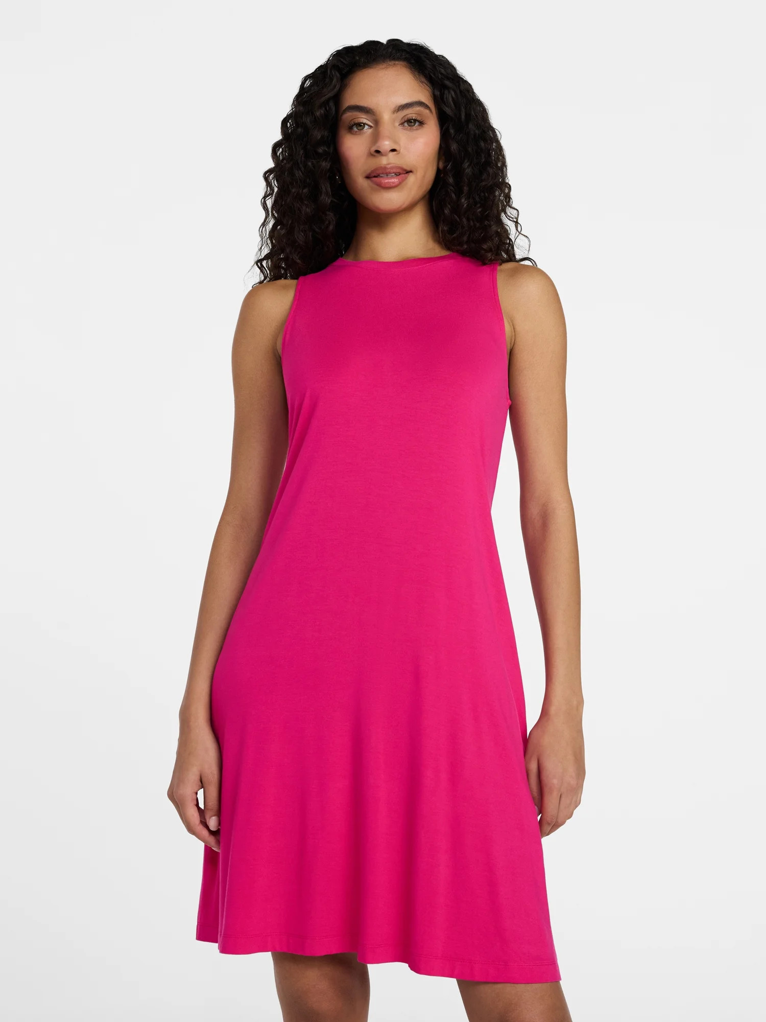 Time and Tru Women\u2019s Sleeveless Knit Swing Dress, Sizes XS-XXXL | Walmart (US)