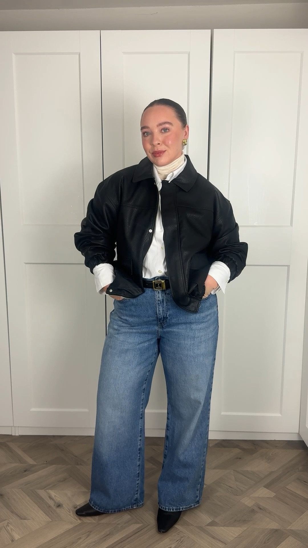 dress down Friday: layering and mixing formal with more casual pieces 

roll neck is Intimissi, jacket is actually men’s and on sale I got a size M (I’m a UK 14), jeans are waist 32 leg 29