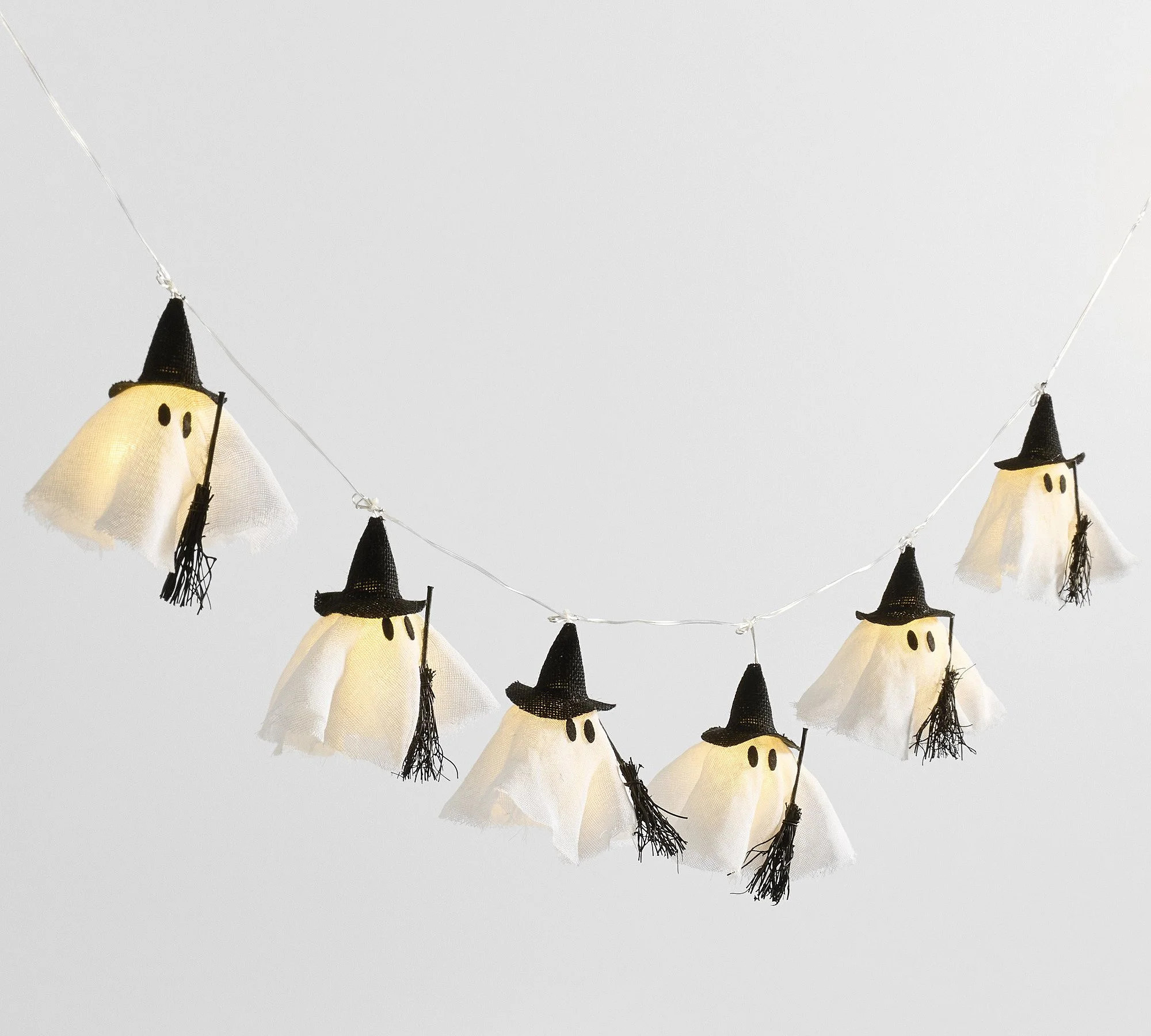 Lit Witch Ghost String Lights - 6FT Halloween Decoration with 6 Glowing Fabric Mini Ghost - Batte... | Walmart (US)