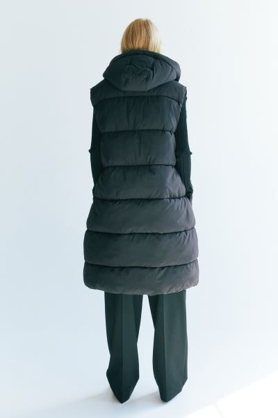 Hooded Puffer Vest - Black - Ladies | H&M US | H&M (US + CA)