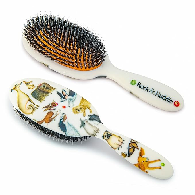 Rock & Ruddle Natural Mixed Boar Bristle Hair Brush for Women and Kids (Small/Travel Size, 17.5cm... | Amazon (US)