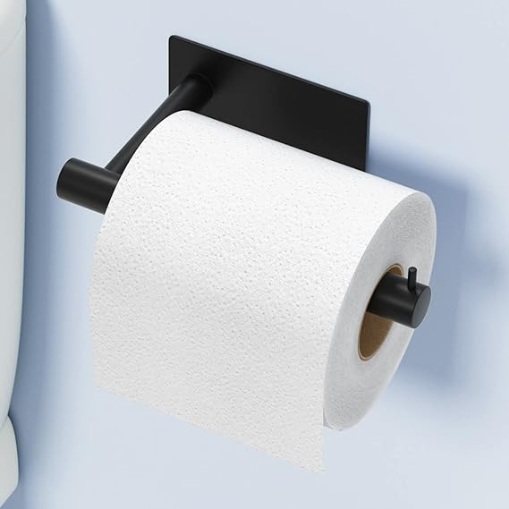susswiff Self-Adhesive Toilet Paper Holder Matte Black, Premium Stainless Steel Toilet Roll Holde... | Amazon (US)