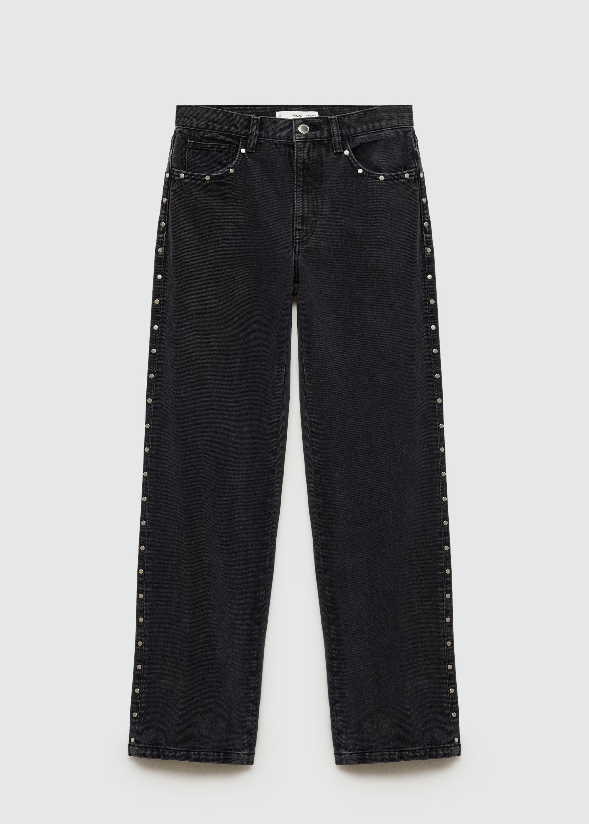 Straight-fit jeans with studs - Women | MANGO USA | Mango (US/MX/AU)