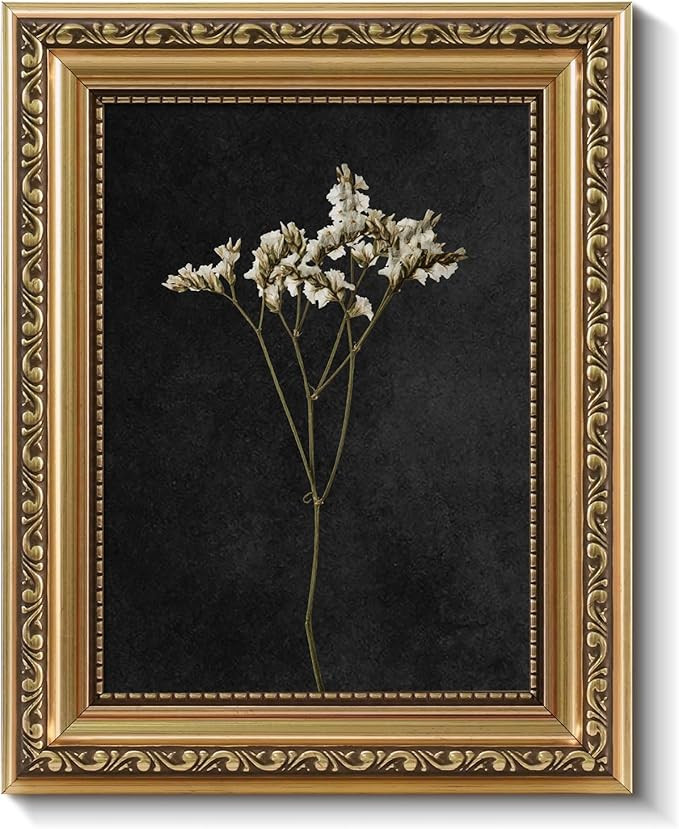 ARPEOTCY Vintage Gold Framed Wall Art, Dark Dried Wildflower Paintings, Small Canvas Prints Artwo... | Amazon (US)