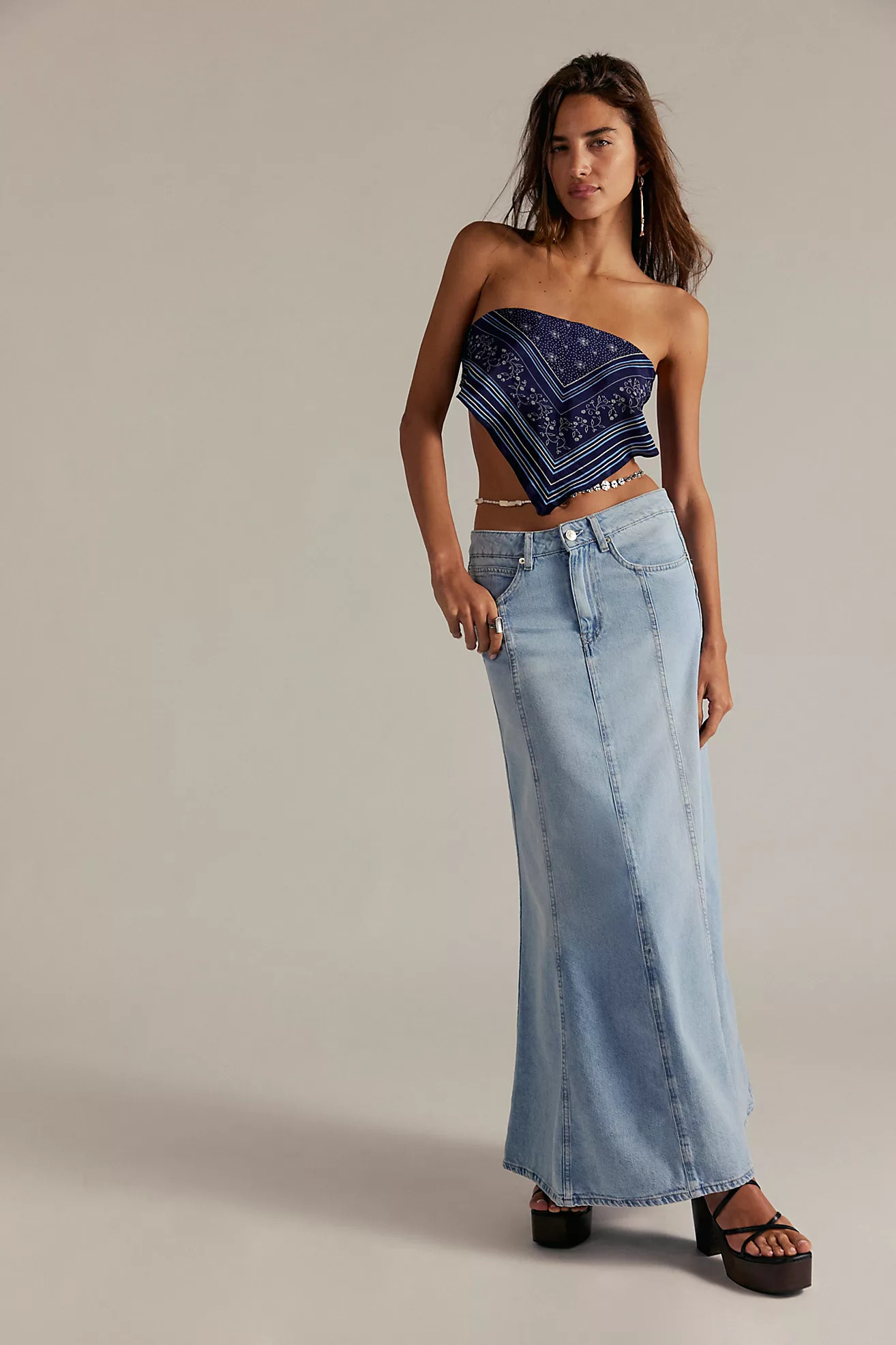 We The Free Off-Duty Denim Maxi Skirt | Free People (Global - UK&FR Excluded)