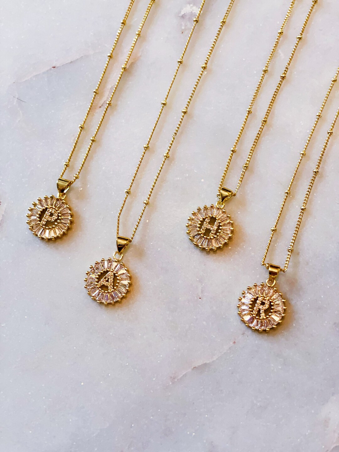 Sunburst Initial Necklace, Custom Letter Initial Necklace, Bridal Initial Necklace, Bridesmaid Ne... | Etsy (US)