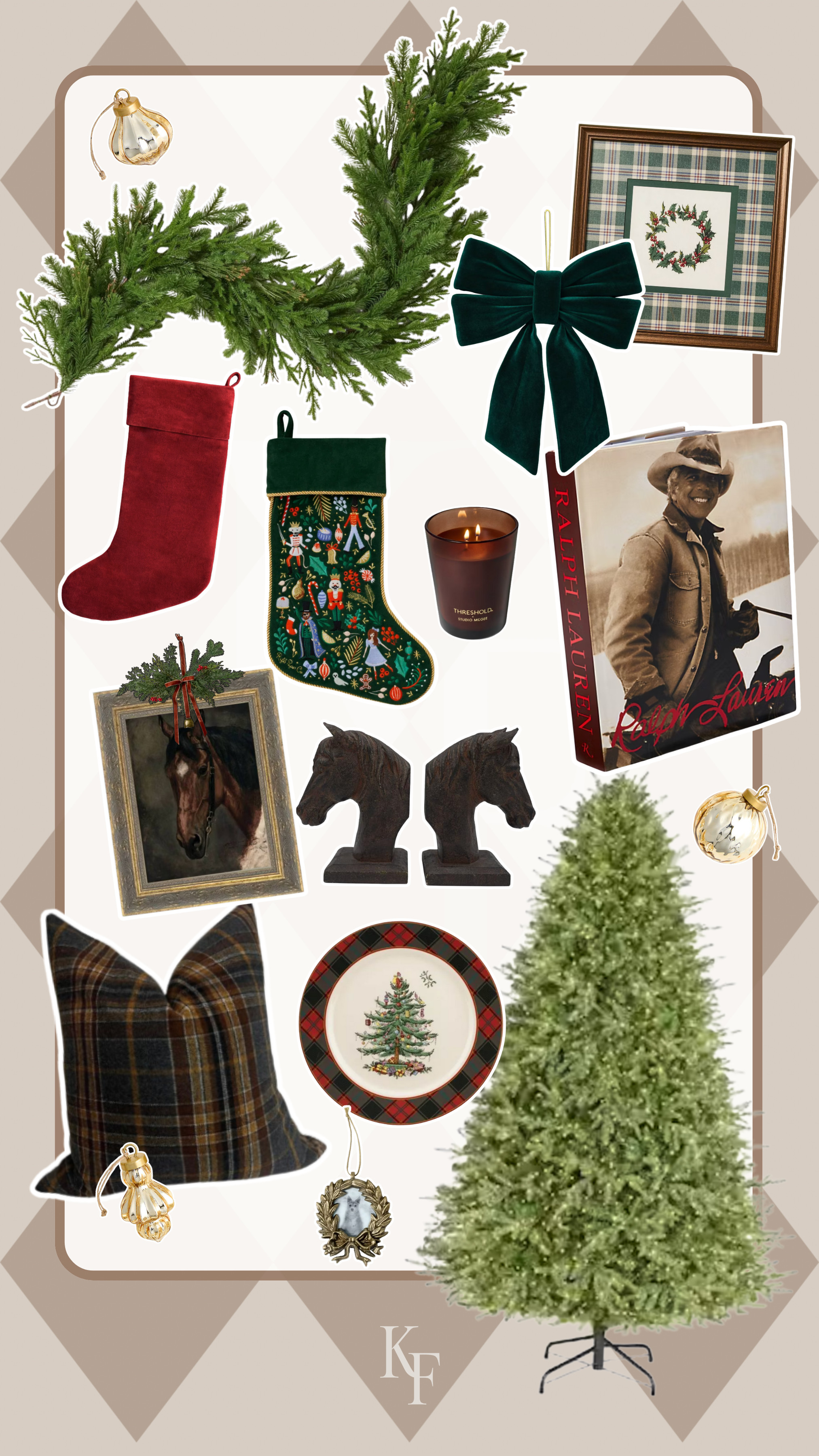 Ralph Lauren Christmas decor ideas! Combine deep rich reds with dark green or reds in your decor, also fun to add in a few horse related items!

#LTKSeasonal #LTKHoliday #LTKHome