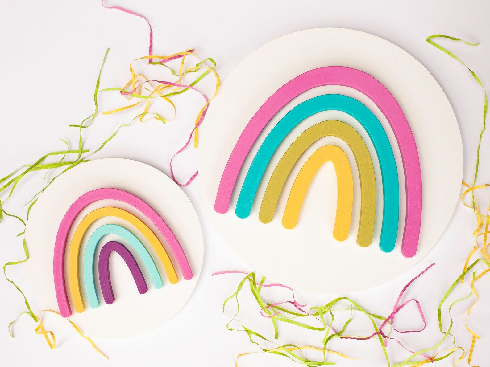 12" rainbow round | handcrafted 3d round wood sign | nursery + kids | Etsy (US)