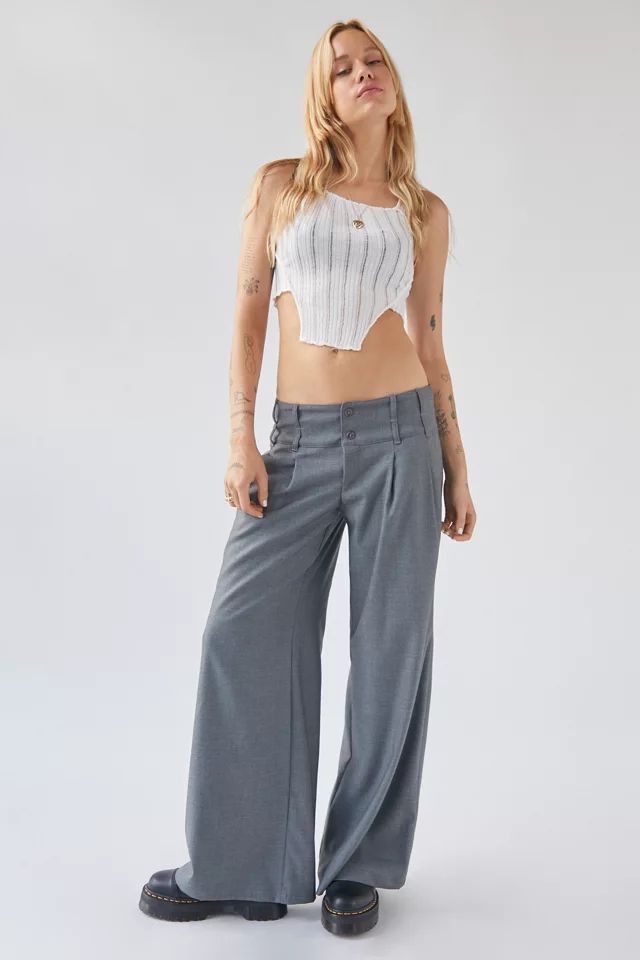 UO Carrie Wide Leg Trouser Pant | Urban Outfitters (US and RoW)