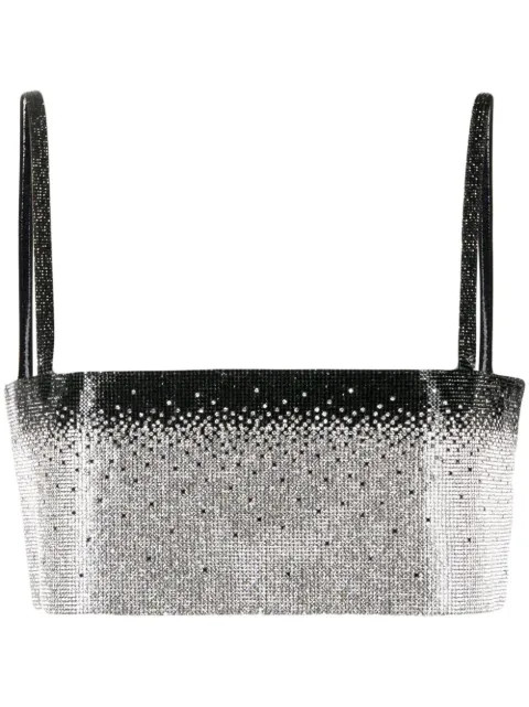 crystal-embellished silk crop top | Farfetch (UK)
