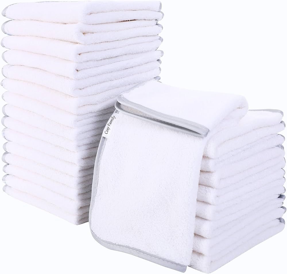 Luxuriously Soft Washcloths Set - 12 x 12 inches - 24 Pack - Quick Drying - Highly Absorbent Cora... | Amazon (US)