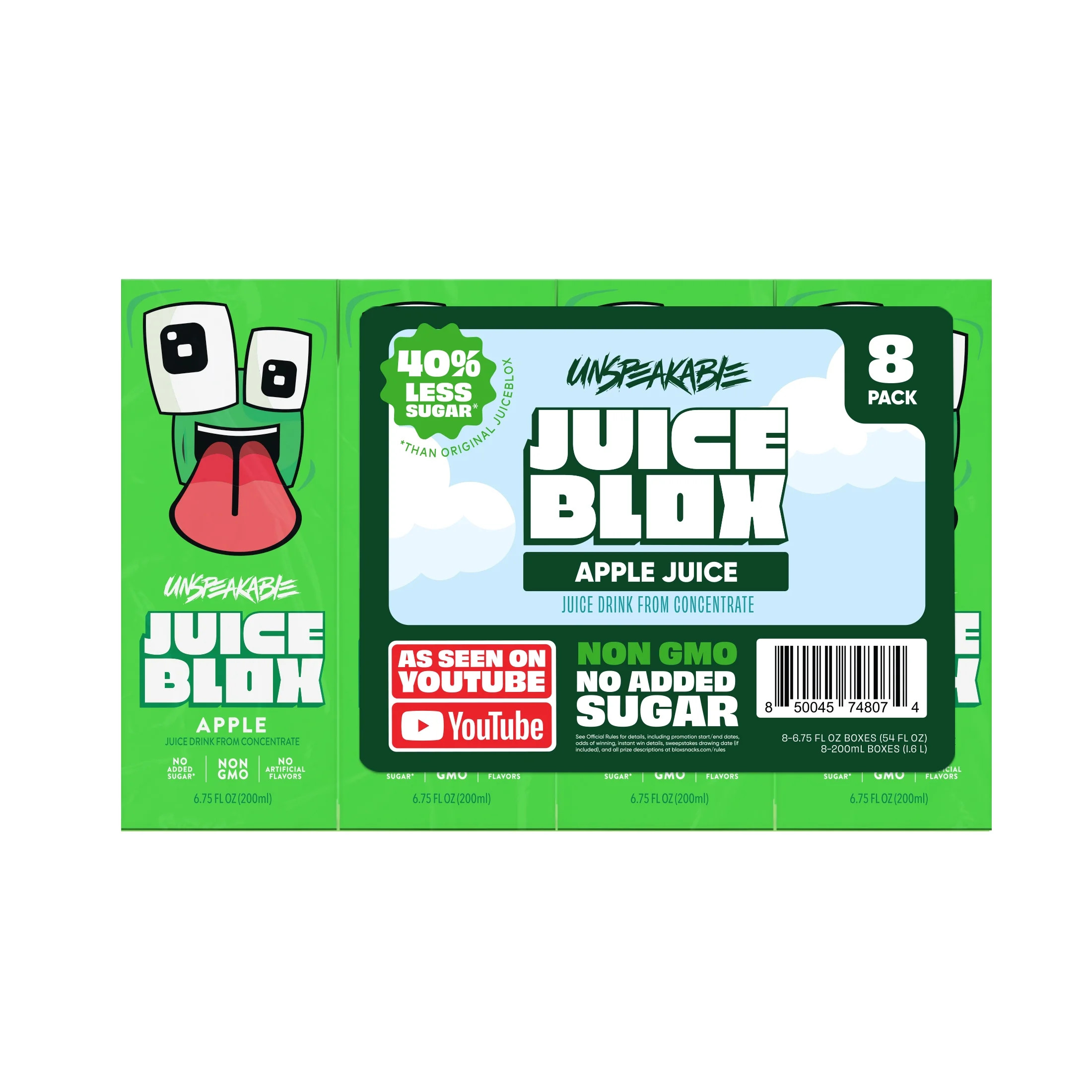 JuiceBlox Unspeakable Apple Juice, 6.75 fl oz, 8 Count Boxes | Walmart (US)