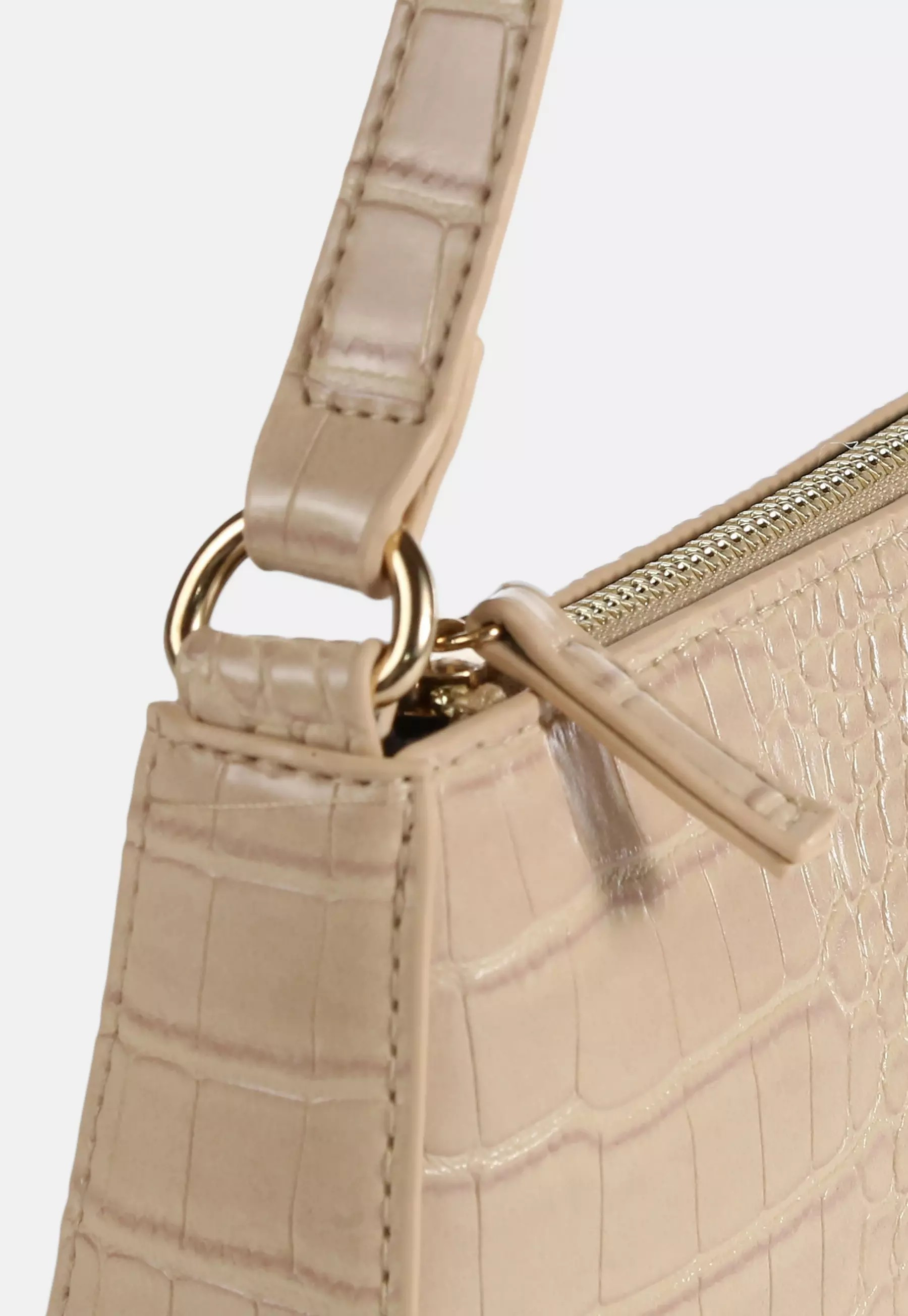 Nude Croc Shoulder Bag | Missguided (US & CA)