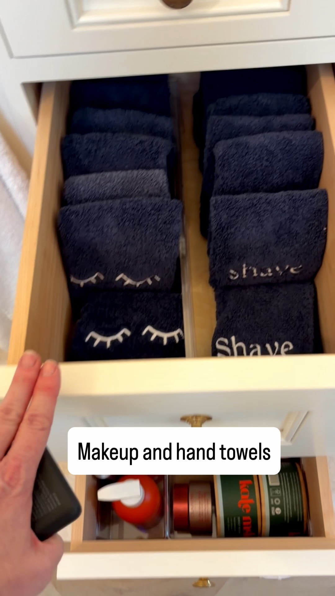 Bathroom organization with our favorite luxury towel.brand @weezie_liz 

Using her every day items to create a simple routine, giving the best real estate to the things she uses often and relocating items under the sink or inside the cabinet shelves for items used occasionally. 

Having inserts and containers inside the drawers, helps keep your drawer from a jumbled mess. 
A lazy Susan is always a good idea for tall hairspray bottles and cleaning spray, sprays under the sink. Drawer inserts and dividers help keep items from rolling around.

So many things to love about this bathroom what is your favorite? 

￼ #OrganizedLife
#savannahorganizer 
#houseofvon  #savannah#organized #declutter #professionalorganizing  #weezietowels 

#LTKHome #LTKBaby