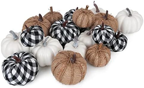 18 Pcs Artificial Pumpkins Fake Harvest Pumpkin Decor for Fall Wedding Thanksgiving Halloween Fir... | Amazon (US)