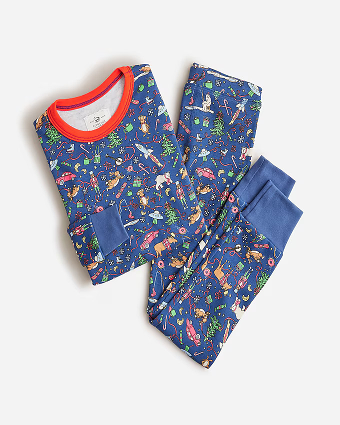 Kids' long-sleeve pajama set in prints | J. Crew US