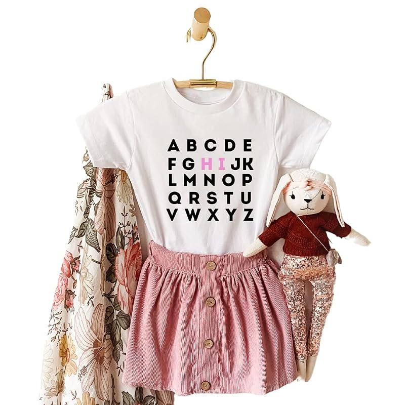 Alphabet Hi Back to School Outfits for Boys, Girl, First Day of School Shirts, 1st Day of School ... | Amazon (US)