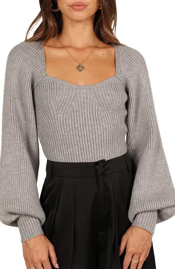 Petal & Pup Gia Sweetheart Neck Rib Sweater | Nordstrom | Nordstrom