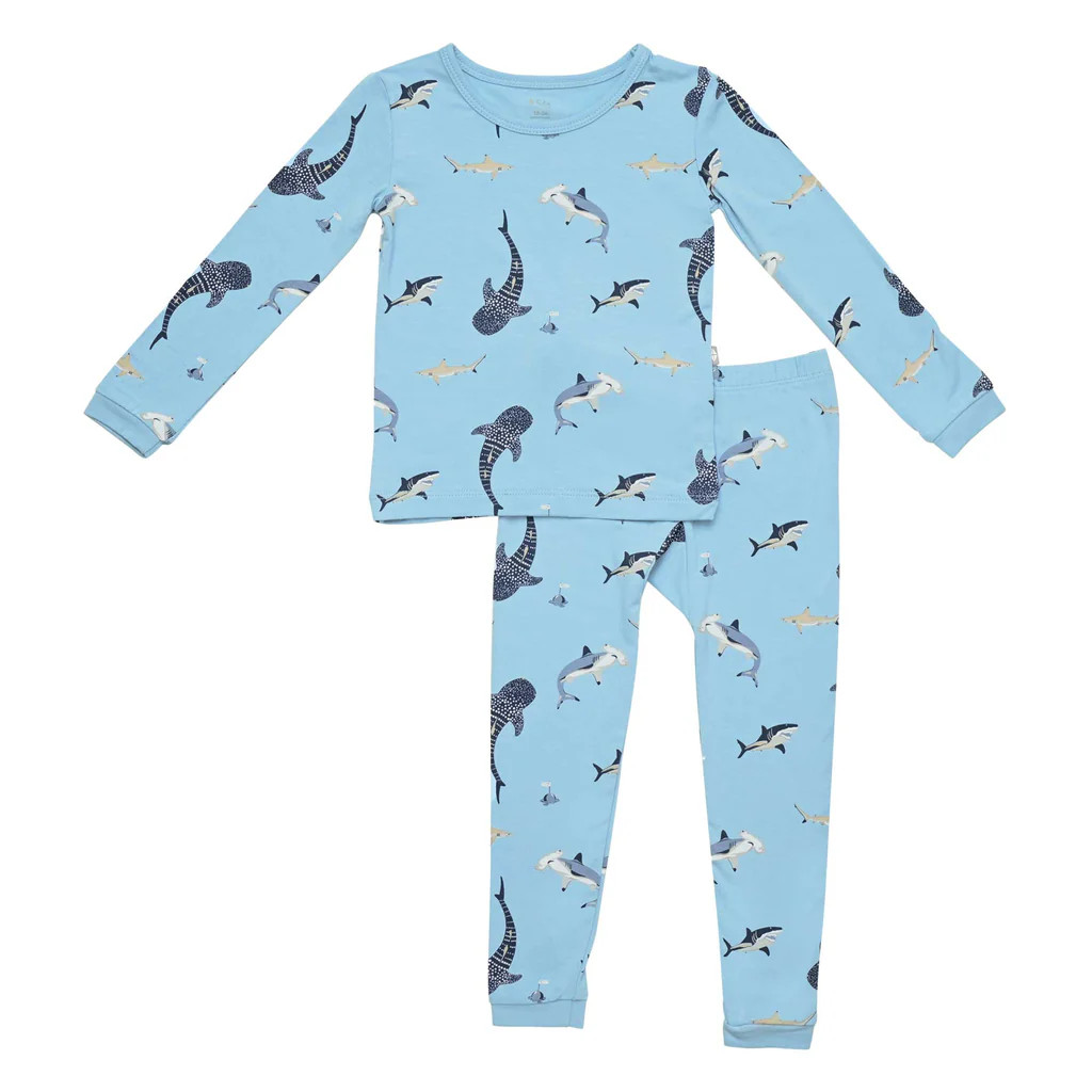 Long Sleeve Pajamas in Stream Shark | Kyte BABY