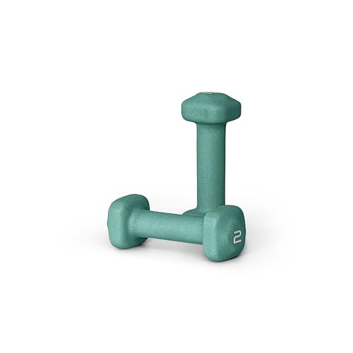 Tone Fitness 2 lb Neoprene Dumbbell Pair for Home Workouts – Non-Slip Design - Teal | Amazon (US)