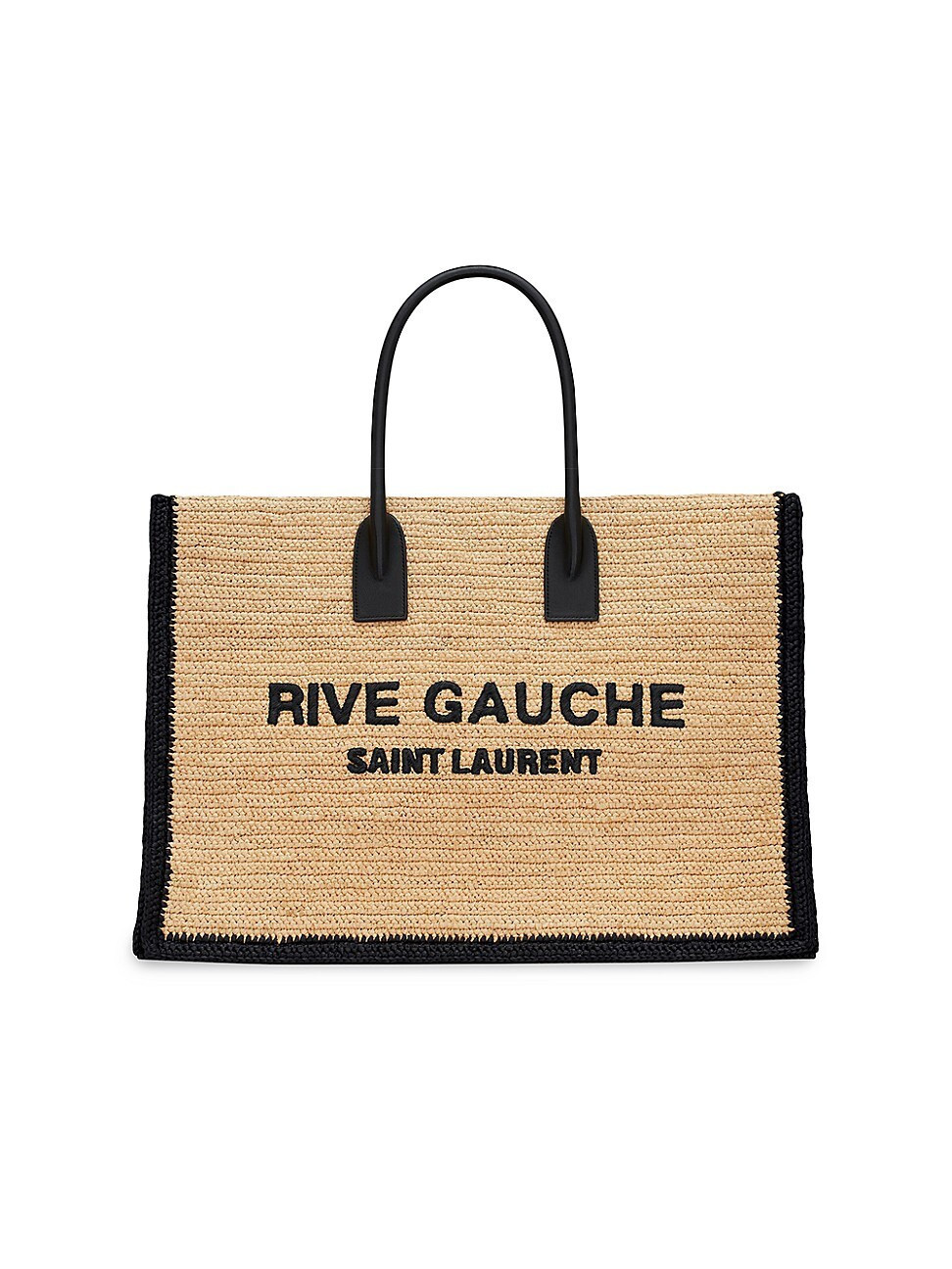 Women's Rive Gauche Tote Bag in Raffia And Leather - Beige Naturel | Saks Fifth Avenue